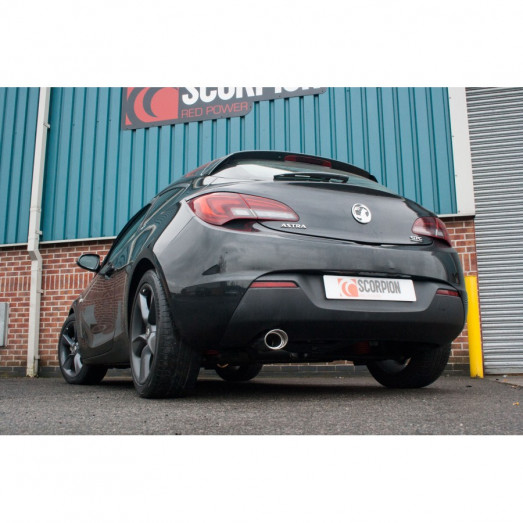 Catback výfuk Opel Astra (J) GTC 1.4 Turbo Scorpion Exhaust - Bez rezonátoru / leštěné koncovky Daytona