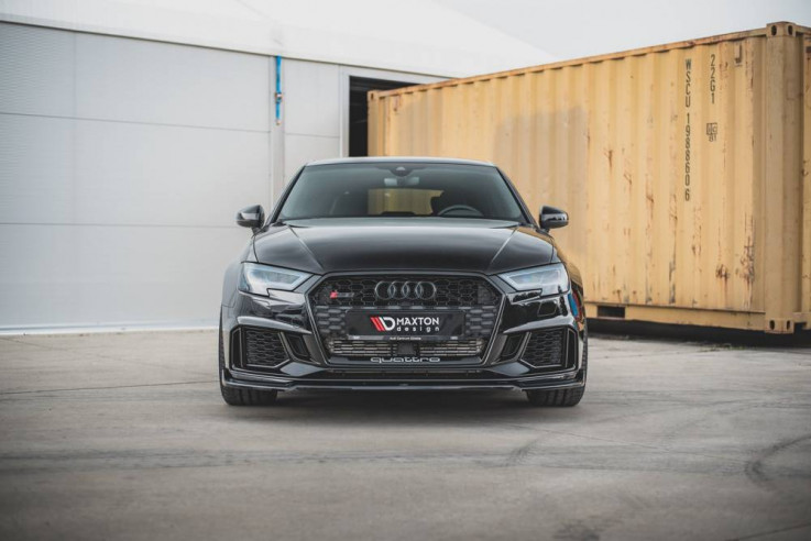 Maxton Design Spoiler předního nárazníku Audi RS3 8V Facelift V.3 - černý lesklý lak