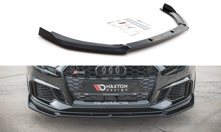 Maxton Design Spoiler předního nárazníku Audi RS3 8V Facelift V.3 - černý lesklý lak