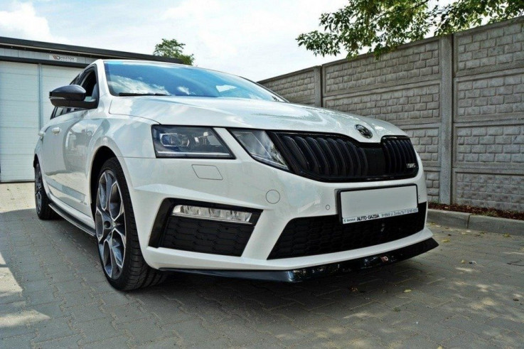 Maxton Design Spoiler předního nárazníku Škoda Octavia III RS V.2 - texturovaný plast