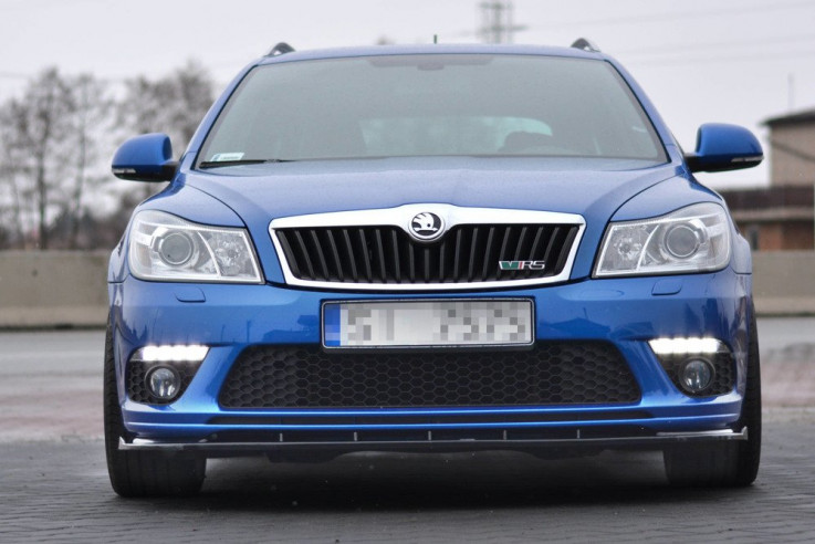 Maxton Design Spoiler předního nárazníku Škoda Octavia II RS Facelift V.1 - černý lesklý lak