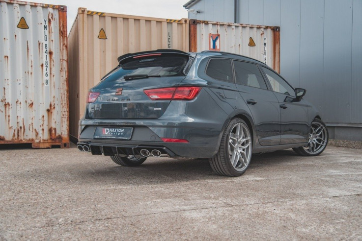 Maxton Design Spoiler zadního nárazníku Seat Leon Mk3 Cupra Facelift V.3 (4 koncovky) - texturovaný plast