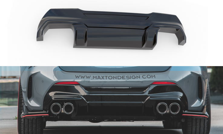 Maxton Design Spoiler zadního nárazníku BMW řada 1 F40 + M-Paket / M135i V.2 - černý lesklý lak
