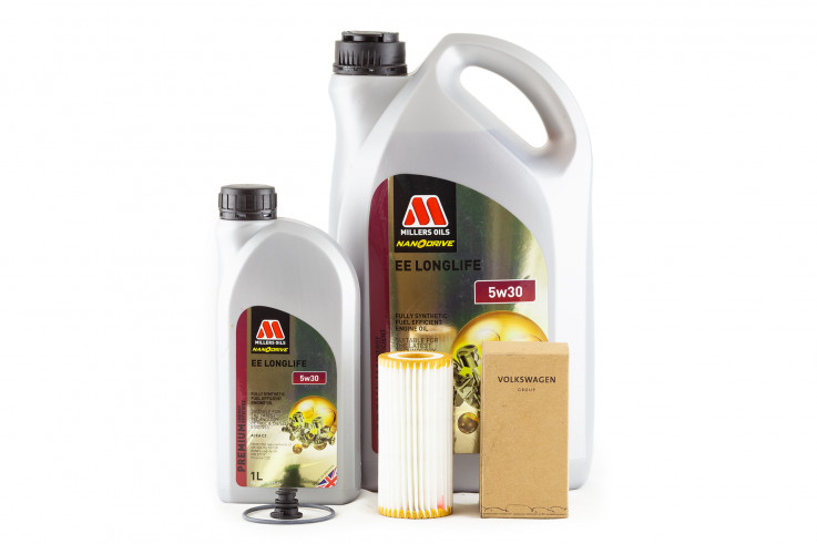 Balíček pro základní olejový servis Millers Oils 5w30 a pro 1,8 & 2.0 TSI 162/169/180kW