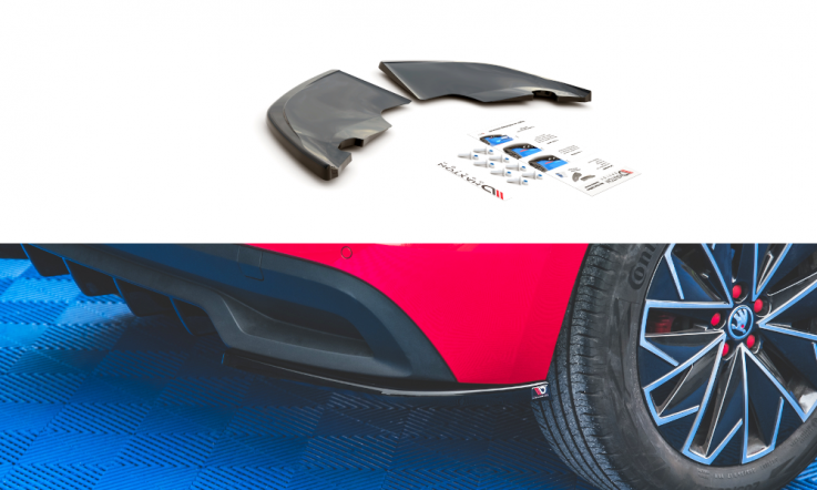 Maxton Design Boční lišty zadního nárazníku Škoda Kamiq - černý lesklý lak