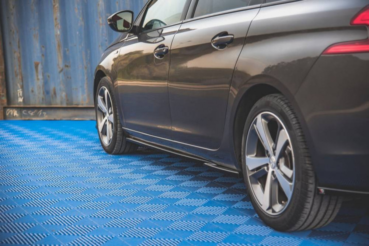 Maxton Design Prahové lišty Peugeot 308 Mk2 Facelift - černý lesklý lak