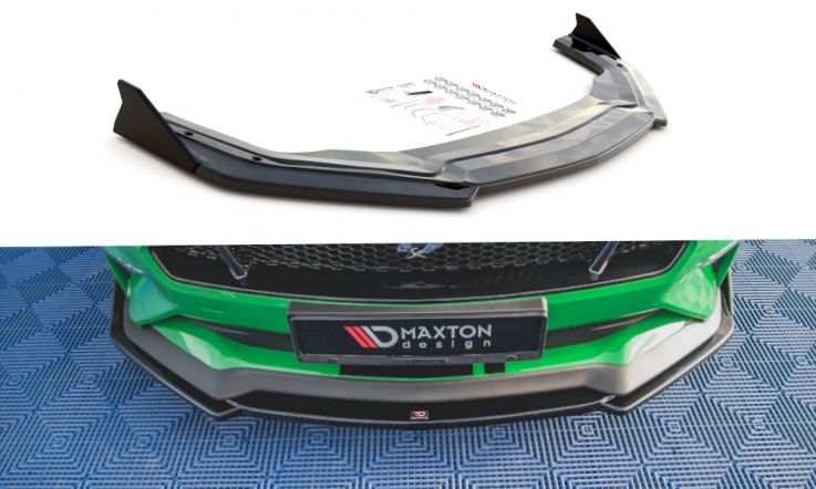 Maxton Design Spoiler předního nárazníku s křidélky Ford Mustang GT Mk6 Facelift V.2 - texturovaný plast