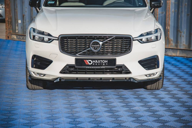 Maxton Design Spoiler předního nárazníku Volvo XC60 Mk2 R-Design V.2 - černý lesklý lak