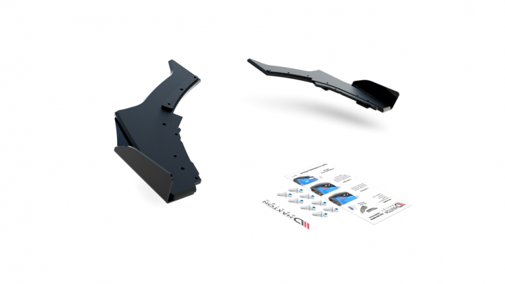 Maxton Design Zesílené boční lišty zadního nárazníku s křidélky Racing BMW 1 M-Paket / M140i F20 Facelift V.3 - červeno-černá