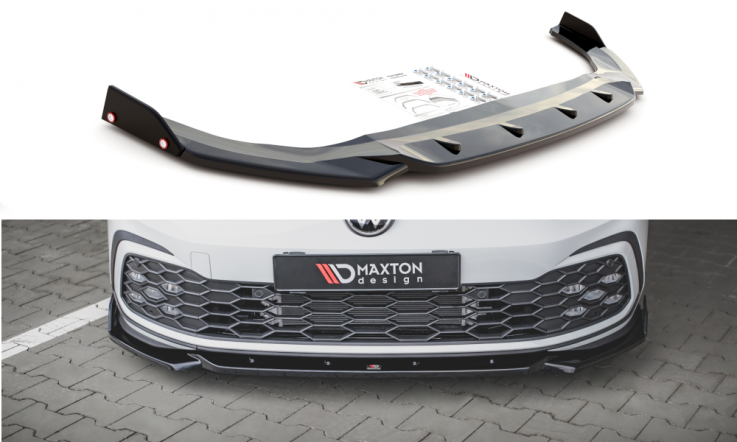 Maxton Design Spoiler předního nárazníku VW Golf VIII GTI V.2 - texturovaný plast