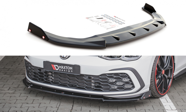 Maxton Design Spoiler předního nárazníku VW Golf VIII GTI V.3 - texturovaný plast