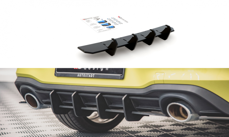 Maxton Design Zesílený zadní difuzor Racing VW Golf VIII GTI Clubsport V.1 - černá