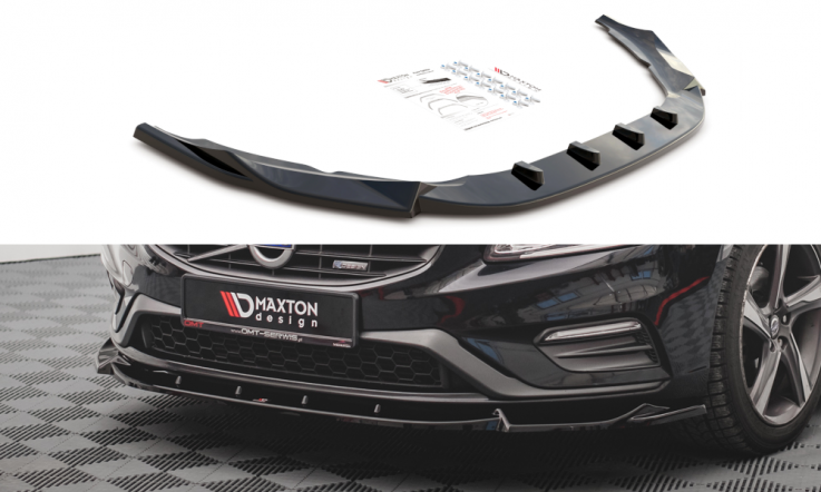 Maxton Design Spoiler předního nárazníku Volvo S60 Mk2 R-Design V.1 - karbon
