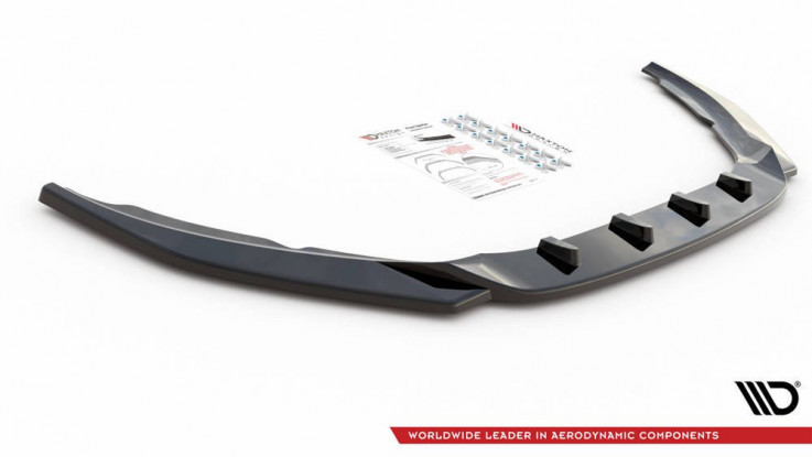 Maxton Design Spoiler předního nárazníku Volvo S60 Mk2 R-Design V.2 - černý lesklý lak