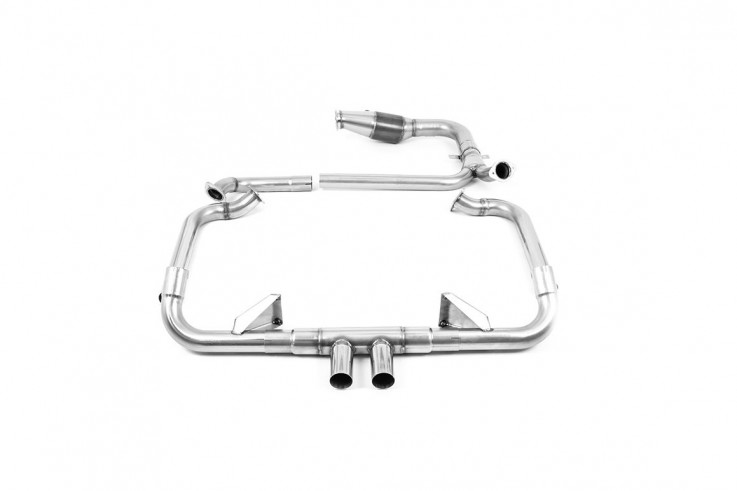 Turboback sportovní výfuk Porsche Cayman 718 GTS 2.5T Milltek Sport - HJS Katalyzátor / Broušené titanové koncovky