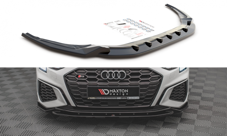 Maxton Design Spoiler předního nárazníku AUDI A3 S-Line / S3 (8Y) V.2 - karbon