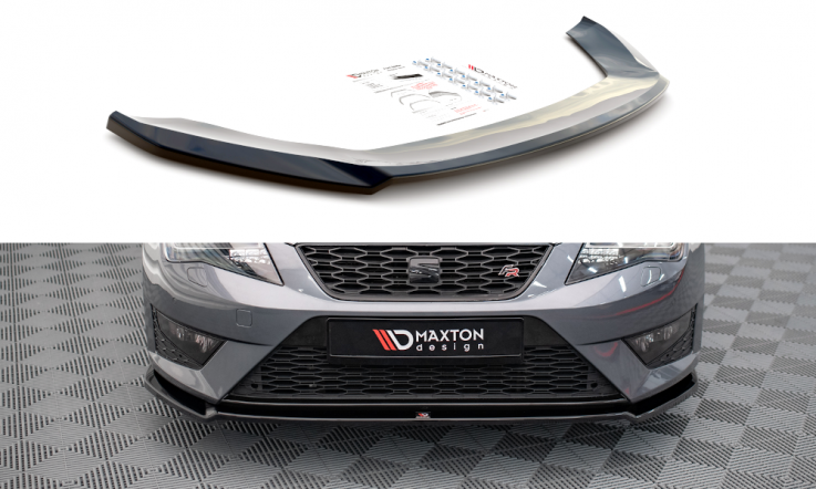 Maxton Design Spoiler předního nárazníku SEAT Leon Mk3 FR Sportstourer / Cupra Leon V.2 - černý lesklý lak