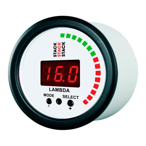 Budík STACK ST3401 A/F bohatost směsi s wideband lambdou, bílý