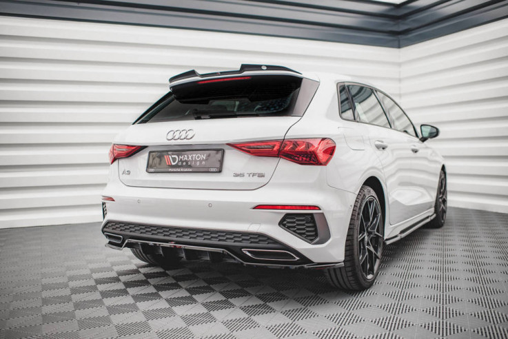 Maxton Design Lišta zadního nárazníku AUDI A3 8Y Sportback S-Line - karbon