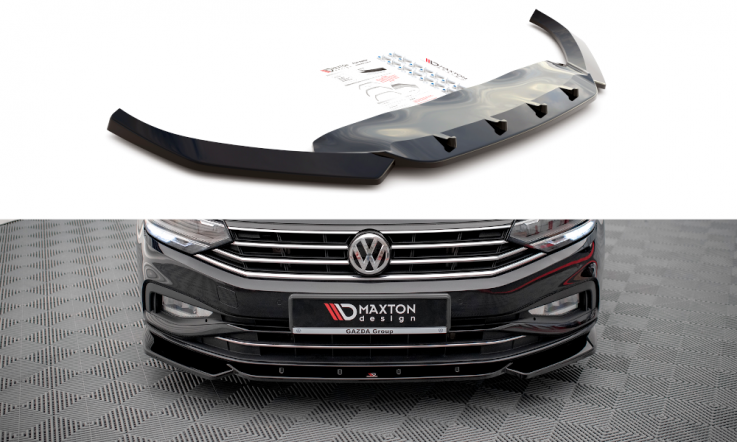 Maxton Design Spoiler předního nárazníku VW Passat B8 Facelift V.1 - texturovaný plast