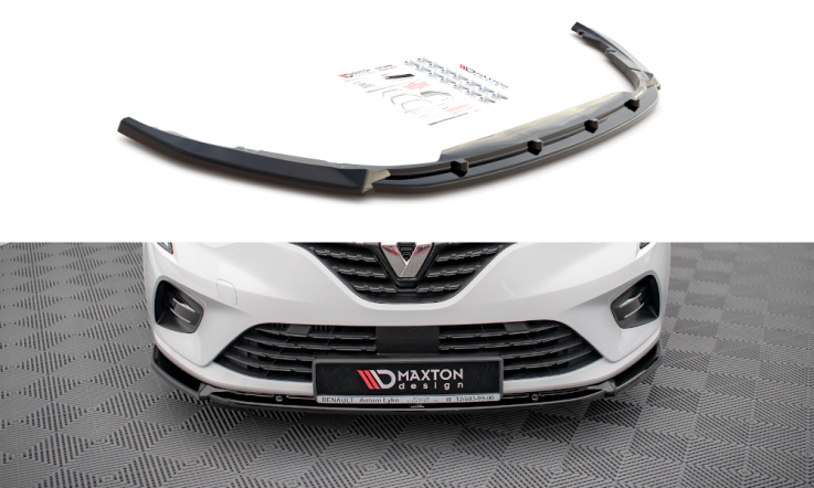 Maxton Design Spoiler předního nárazníku Renault Clio Mk5 V.2 - černý lesklý lak