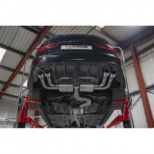 GPF-back exhaust Audi S3 (8V) Saloon Facelift Scorpion Exhaust - resonated / polished Daytona trims