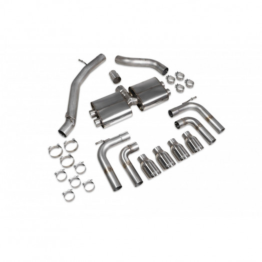 GPF-back exhaust Audi S3 (8V) Saloon Facelift Scorpion Exhaust - non-resonated / polished Daytona trims