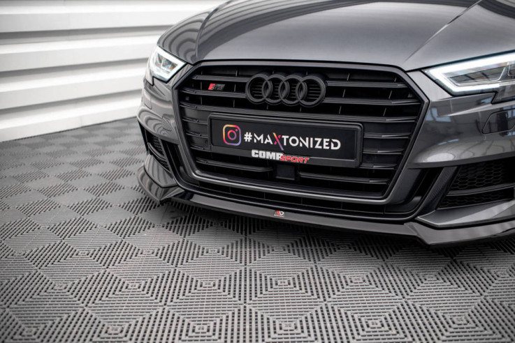 Maxton Design Spoiler předního nárazníku AUDI S3 8V Sportback Facelift V.3 - texturovaný plast