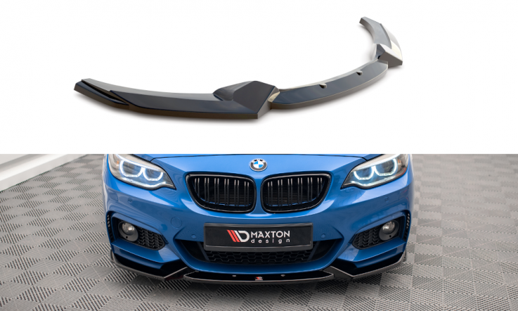 Maxton Design Spoiler předního nárazníku BMW 2 F22 M-Pack V.2 - černý lesklý lak