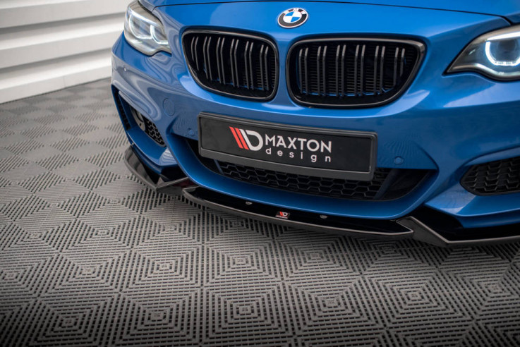 Maxton Design Spoiler předního nárazníku BMW 2 F22 M-Pack V.2 - černý lesklý lak
