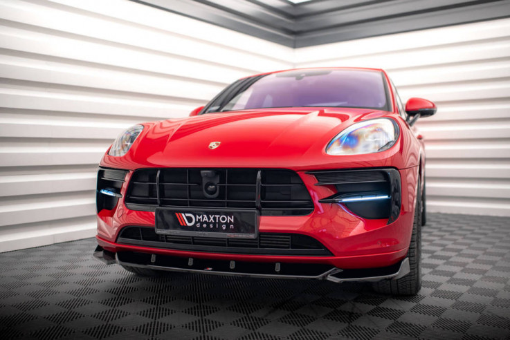 Maxton Design Spoiler předního nárazníku PORSCHE Macan Mk1 Facelift V.1 - texturovaný plast