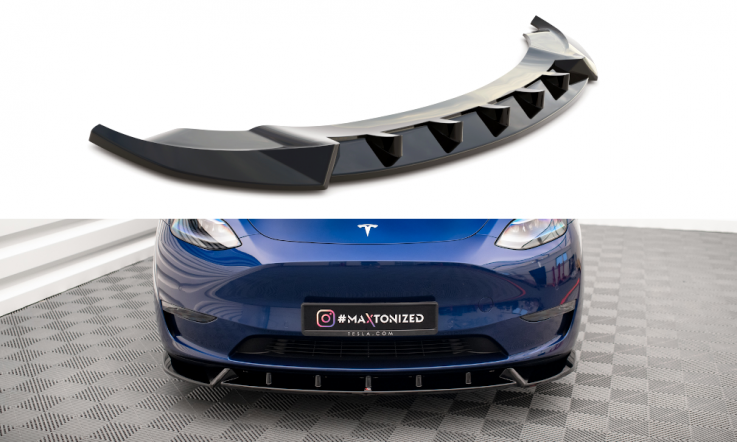 Maxton Design Spoiler předního nárazníku TESLA Model Y V.1 - texturovaný plast