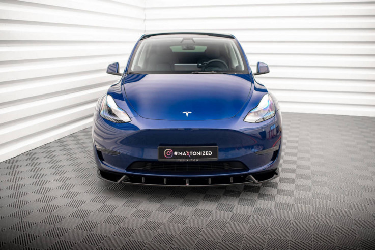 Maxton Design Spoiler předního nárazníku TESLA Model Y V.1 - černý lesklý lak
