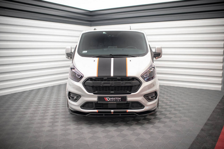 Maxton Design Spoiler předního nárazníku FORD Transit Custom ST-Line Facelift - černý lesklý lak