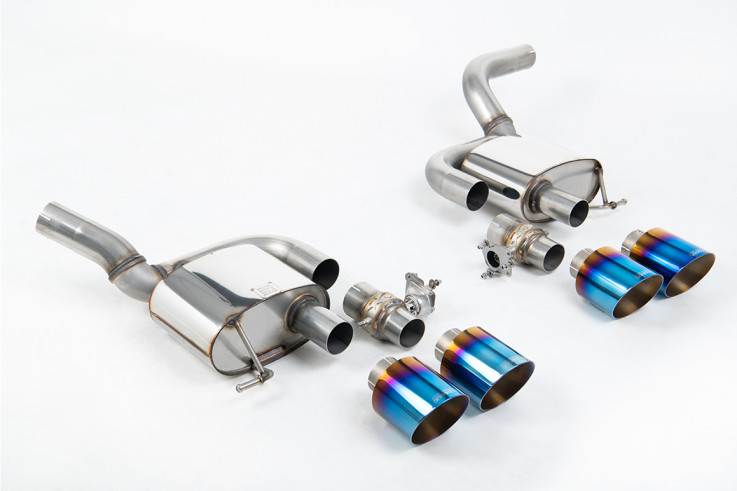 Zadní klapkové tlumiče Porsche Macan 2.9 V6 GTS/Turbo Milltek Sport - opálené titanové koncovky